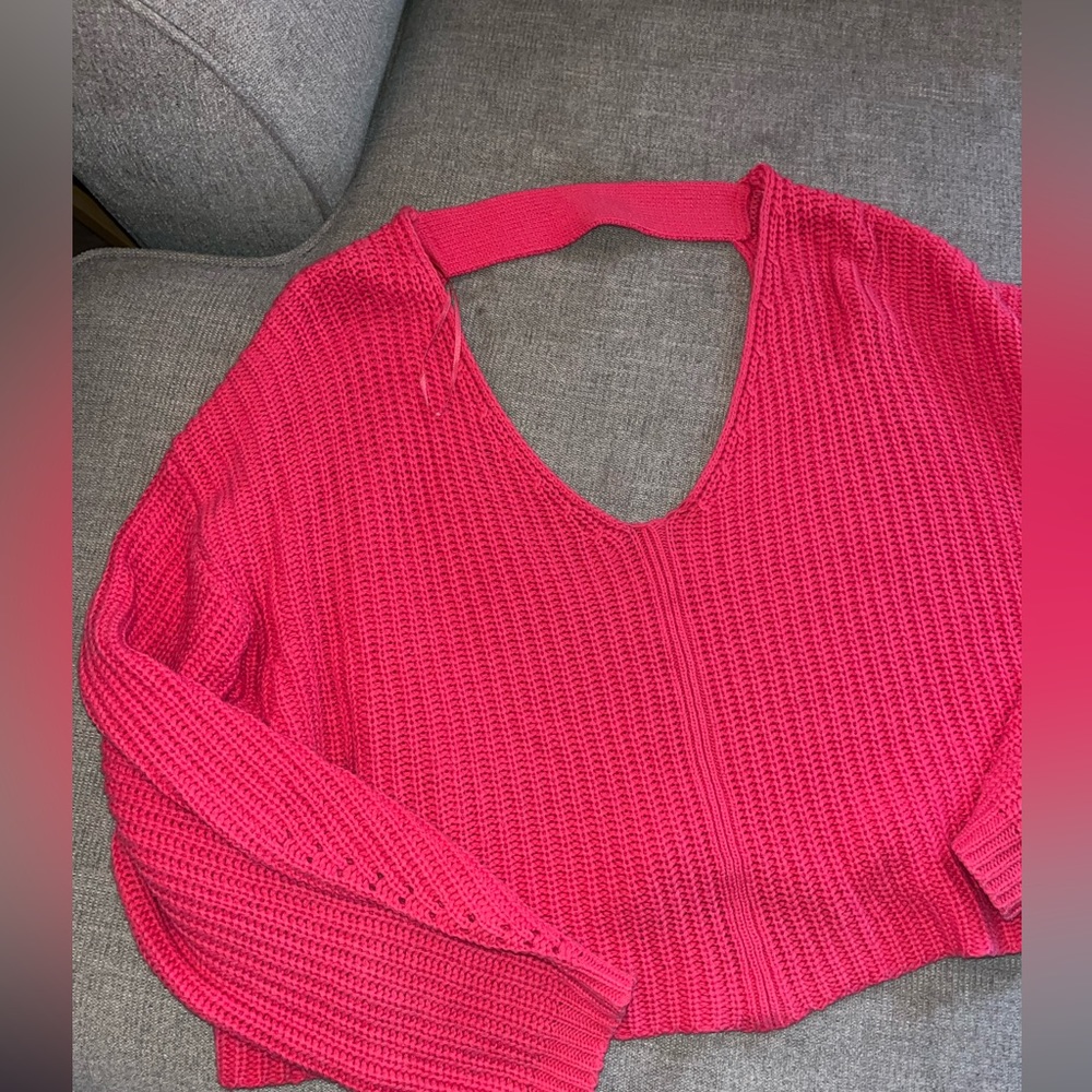Hot pink urban outfitters crop sweater